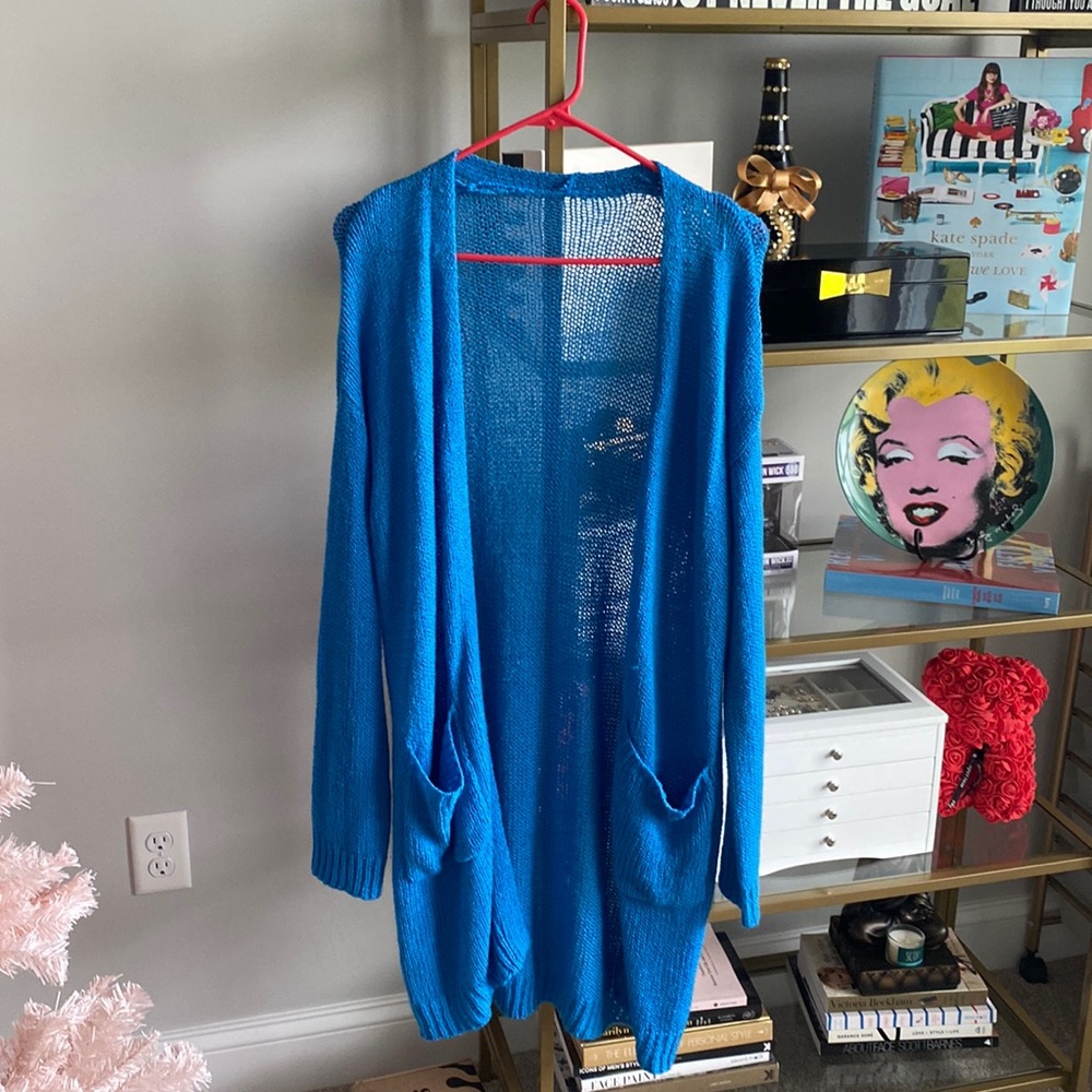 Blue cardigan
